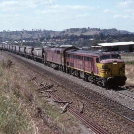 4491 and 8015, coal train, Picton, NSW, 28 September 1989