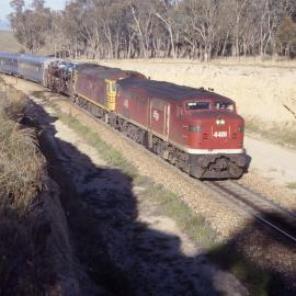 4401 and 8032, "Indian Pacific", Tumulla, NSW, 2 November 1989