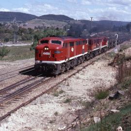 4458, 4838 and 4872, fuel train, Marrangaroo, NSW, 16 December 1989