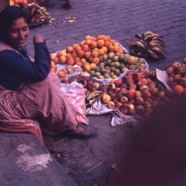 Woman selling fruit, Street market, Cuzco, [1960]