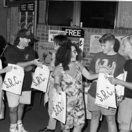 Ms. Tina Bubutievski (SRC) with enrolling students, the University of Newcastle, Australia - 1992