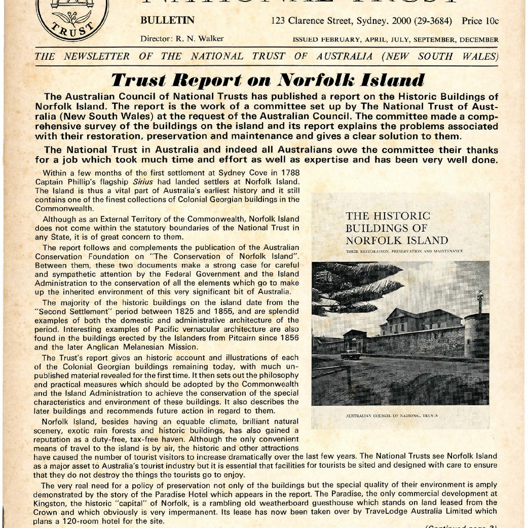 National Trust bulletin : the newsletter of the National Trust of Australia (New South Wales)