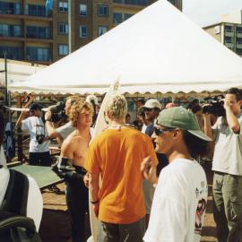 Surfer Mark Occhilupo (centre) at Surfest - Newcastle, NSW