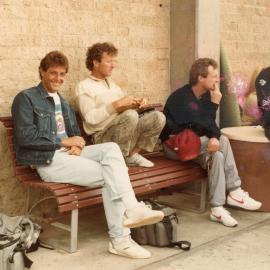 Shaun Tomson and Peter Simon at Surfest 1985 - Newcastle, NSW
