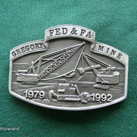 Belt Buckle: FED & FA Gregory Mine 1979 1992