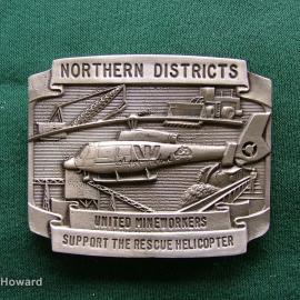 Belt Buckle: Northern Districts United Mineworkers Support the Rescue Helicopter