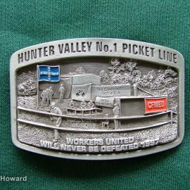Belt Buckle: Hunter Valley No.1 Picket Line Workers United Will Never Be Defeated 1997