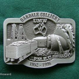 Belt Buckle: Oakdale Colliery 1952-1996 UMW C.F.M.E.U.