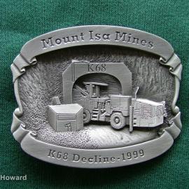 Belt Buckle: mount Isa Mines K68 Decline-1999