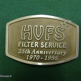 Belt Buckle: HVFS Filter Service 25th Anniversary 1970-1995