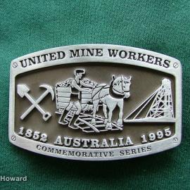 Belt Buckle: United Mine Workers 1852 Australia 1995 Commemorative Series
