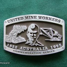 Belt Buckle: United Mine Workers 1852 Australia 1995 Commemorative Series