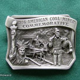 Belt Buckle: 1986 American Coal Miner Commemorative