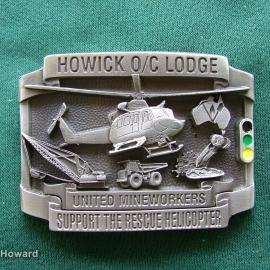 Belt Buckle: Howick O/C Lodge Untied Mineworkers Support The Rescue Helicopter