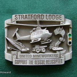 Belt Buckle: Stratford Lodge Untied Mineworkers Support The Rescue Helicopter