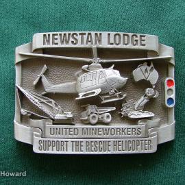 Belt Buckle: Newstan Lodge Untied Mineworkers Support The Rescue Helicopter