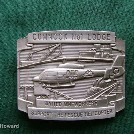 Belt Buckle: Cumnock No1 Lodge Untied Mineworkers Support The Rescue Helicopter
