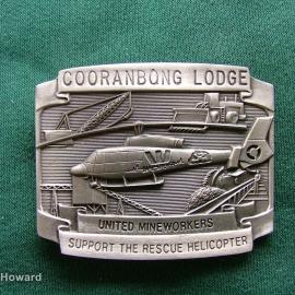 Belt Buckle: Cooranbong Lodge Untied Mineworkers Support The Rescue Helicopter