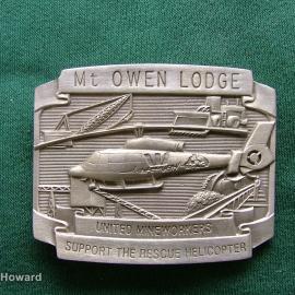 Belt Buckle: Mt Owen Lodge Untied Mineworkers Support The Rescue Helicopter