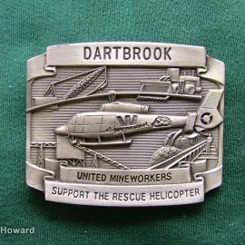 Belt Buckle: Dartbrook Untied Mineworkers Support The Rescue Helicopter