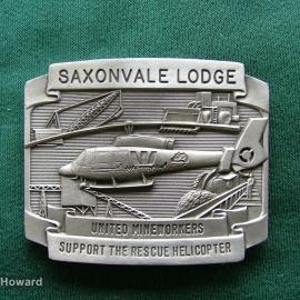 Belt Buckle: Saxonvale Lodge Untied Mineworkers Support The Rescue Helicopter