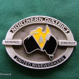 Belt Buckle:  Northern Distric United Mineworkers Mining Energy