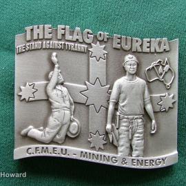 Belt Buckle: The Flag of Eureka The Stand Against Tyranny C.F.M.E.U. Mining & Energy