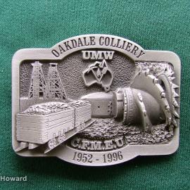Belt Buckle: Oakdale Colliery UMW C.F.M.E.U. 1952-1996