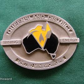 Belt Buckle:  Queensland District United Mineworkers Mining Energy