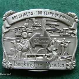 Belt Buckle: Goldfields-100 Years of Mining Buckingham Pewter