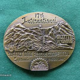 Belt Buckle: 17th International Surface Mine Rescue Competition September 19 & 20, 1997 Gillette Wyoming JH Weilding and Machine Co.