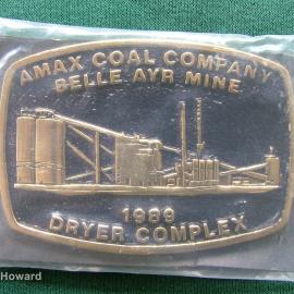 Belt Buckle: Amax Coal Company Belle Ayr Mine 1989 Dryer Complex