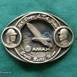 Belt Buckle: 365 Days L.T.A Free Eagle Butte Mine