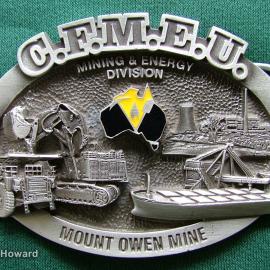 Belt Buckle: C.F.M.E.U. Mining and Energy Division Mount Owen Mine
