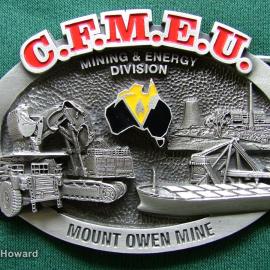 Belt Buckle: C.F.M.E.U. Mining and Energy Division Mount Owen Mine