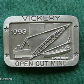 Belt buckle: Vickery Open Cut Mine 1993