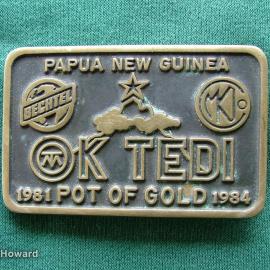 Belt buckle: Bechtel OK TEDI Papua New Guinea