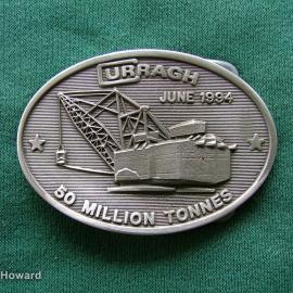 Belt buckle: URRAGH June 1994  50 Million Tonnes