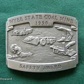 Belt buckle: Wyee State Coal Mine 1990 Safety Award