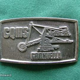 Belt buckle: CQMS Goonyella