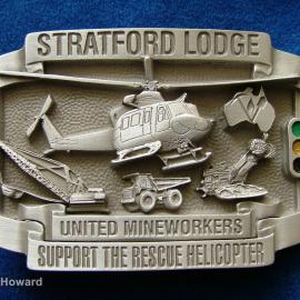 Belt Buckle: Stratford Lodge United Mineworkers Support the Rescue Helicopter