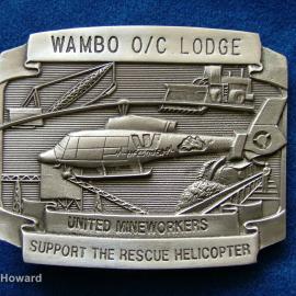 Belt Buckle: Wambo O/C Lodge United Mineworkers Support the Rescue Helicopter