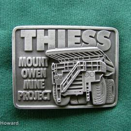 Belt buckle: Theiss Mount Owen Mine Project