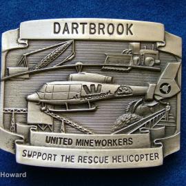 Belt Buckle: Dartbrook United Mineworkers Support the Rescue Helicopter
