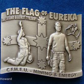 Belt Buckle: The Flag of Eureka THe Stand Against Tyranny C.F.M.E.U. - Mining & Energy