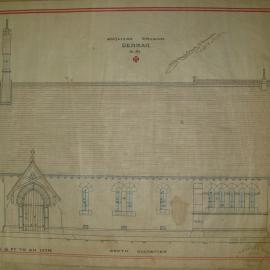 Anglican Church, Denman, south elevation, 30 November 1872, architectural drawing