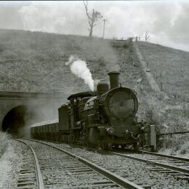 NSWGR D55 Class, No. 5531, 2-8-0 Consolidation Type, standard goods Locomotive on down goods exiting Picton Tunnel, [1930]