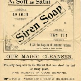 Advertisement for Siren Soap, Sydney Soap and Candle Co. Ltd