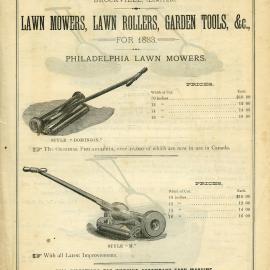 James Smart Manufacturing Lawn Mowers, Lawn Rollers, Garden Tools Catalogue - Page 01