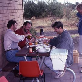 ABC's John Clarke and chef Barry Mickeljohn, Opening Day Shortland Wetlands, NSW, 6 November 1988